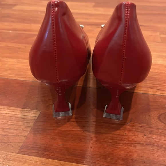 NWT C.Paravano Pumps I Pointed Toe Kitten Heel, Red 10.5 - Picture 8 of 12